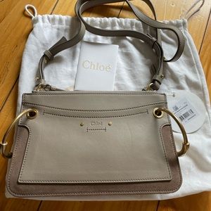 Chloe Roy Mini Leather Crossbody bag (Motty Grey)